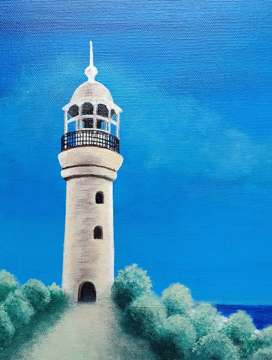 Lighthouse #2, 50x50cm, ready to hang