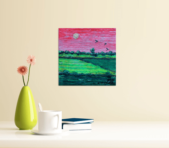 Strawberry Skies II (small 20 cm x 20 cm)