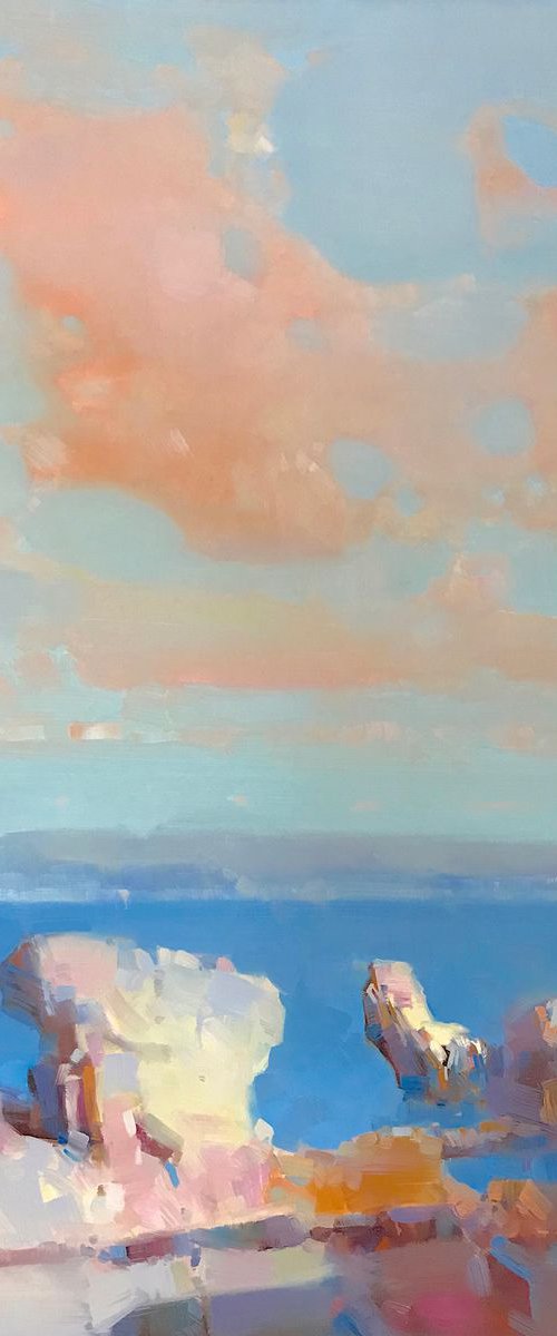 Cliffs, Original oil painting, Handmade artwork, One of a kind by Vahe Yeremyan