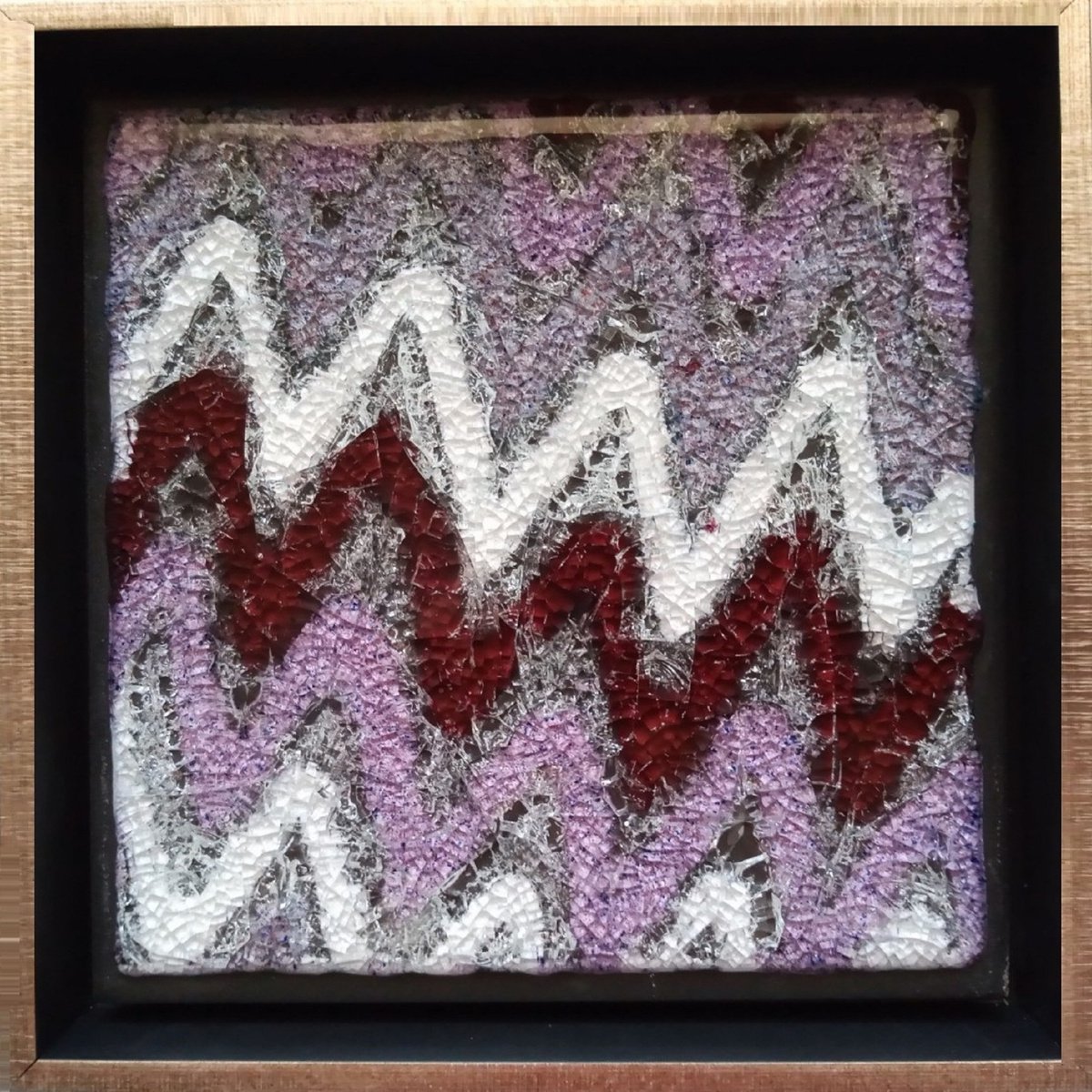 Geometric Abstract Relief By Rossitza Trendafilova, 9 X 9", "Waves V", Original Artwork