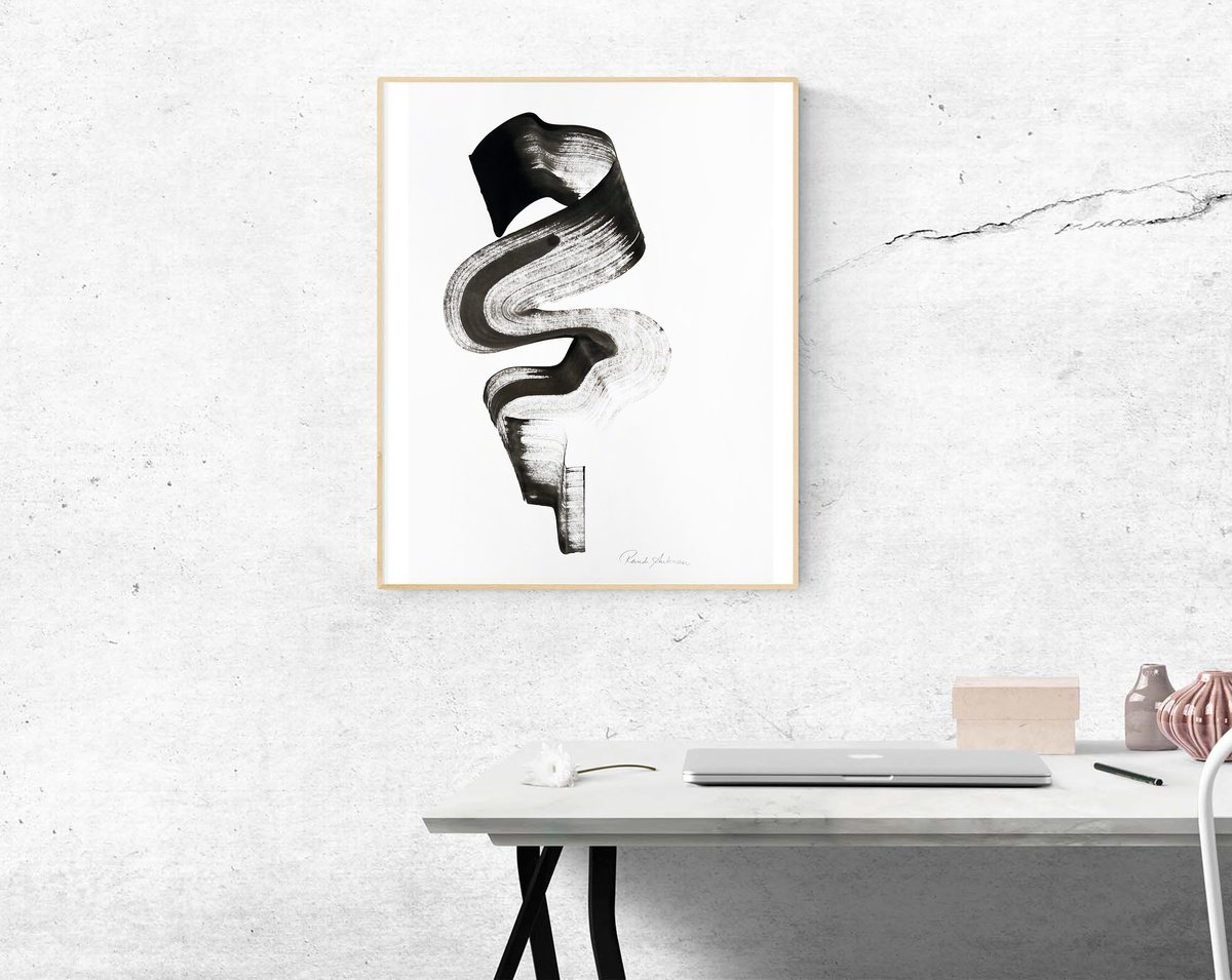 Expressive Abstract Ink Drawing By Randi Antonsen, 17 X 24", Concord Of Sound, Original Artwork