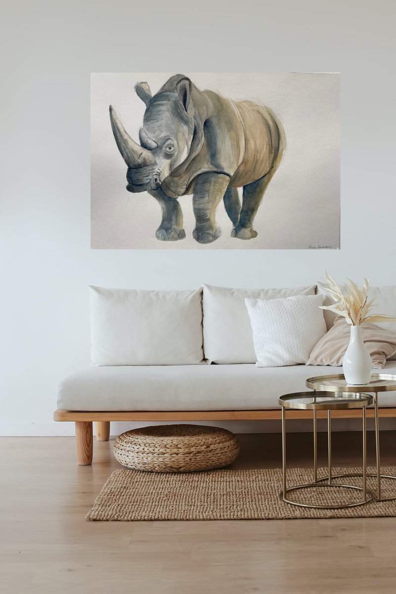 Curious Rhino by Lucia Kasardova