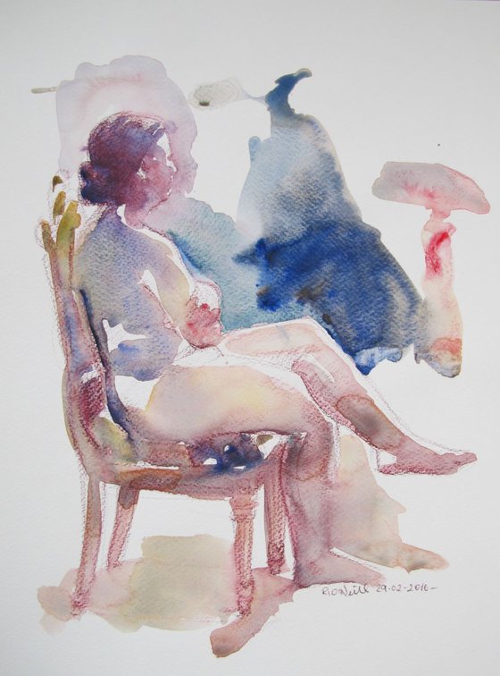 seated female nude