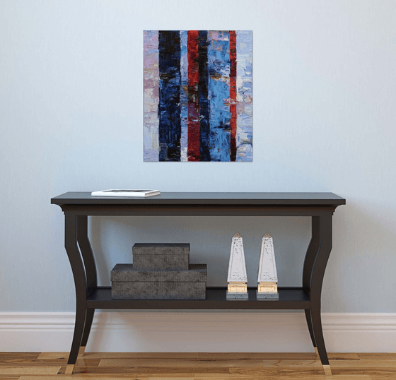 "Red line" - Original Abstract painting