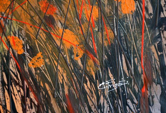 Torn #1 -  Original abstract floral landscape