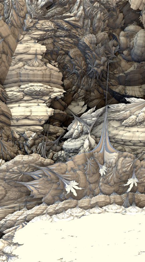 strange fossils and sedimentary rock (30x45) by Jeff Iverson