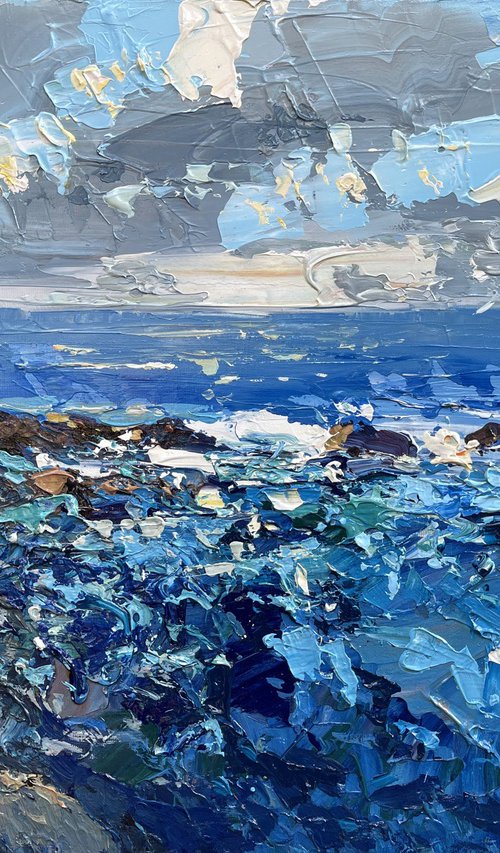 Modern Seascape Oil Painting on Canvas by Agostino Veroni