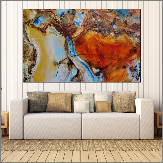 Rusted Landscape 160cm x 100cm Sienna Abstract Art