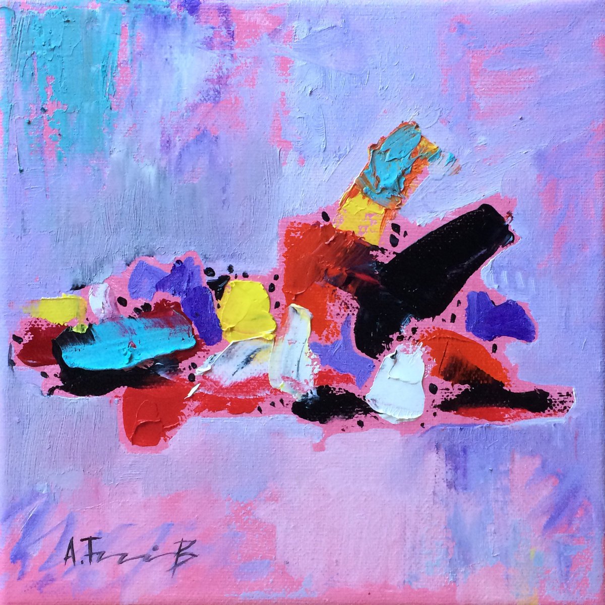 Abstract Acrylic Painting By Alexander Titorenkov, 8 X 8, Abstract Xiv, Original Artwork
