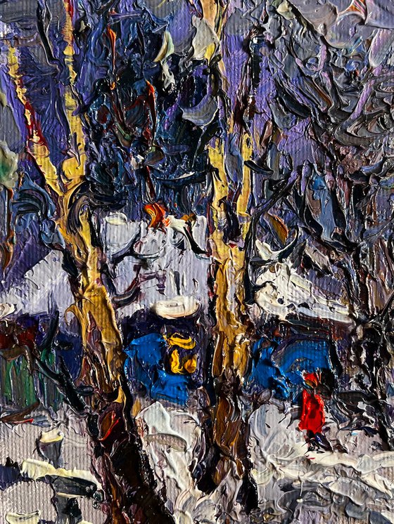 The winter night came quickly