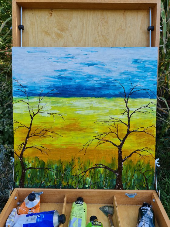 Trees near the field