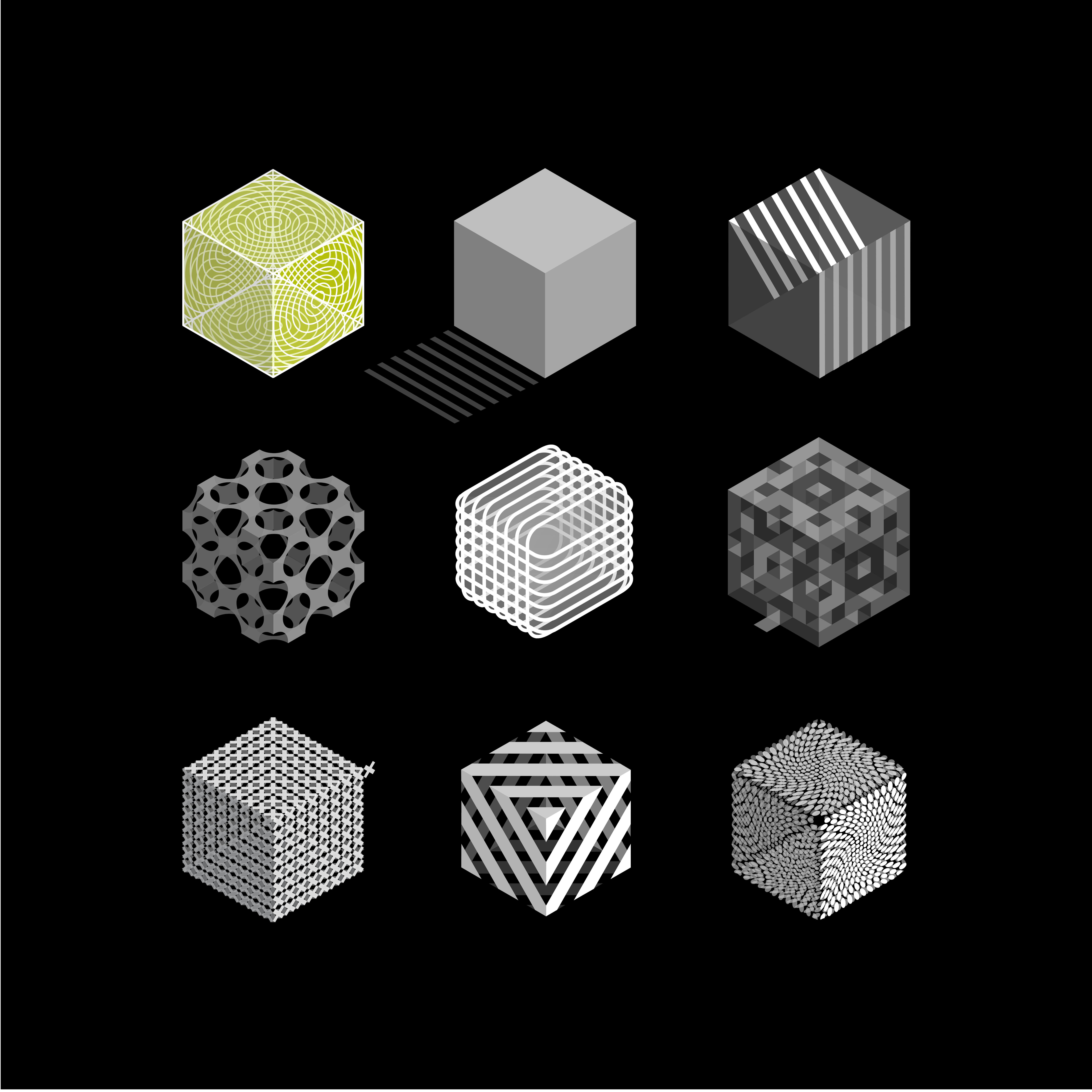 Graphic Cityscapes Giclee Print By David Gill, 17 X 17, Trapped 9, Original Artwork