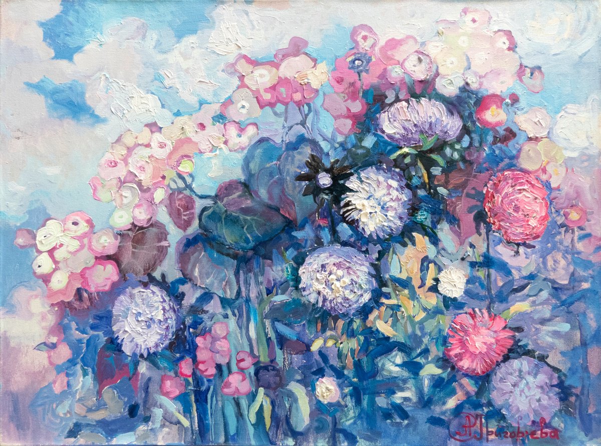 Asters. Autumn flight by Anastasiia Grygorieva