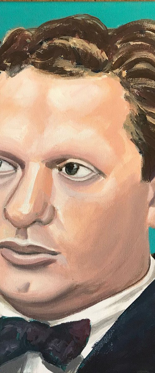 Portrait of Dylan Thomas - painted in 2018 by Wayne Peachey