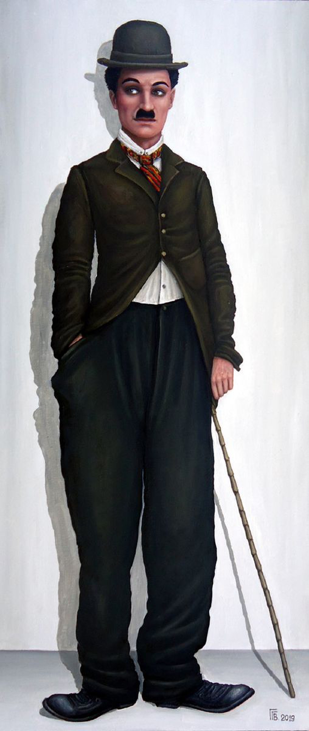 Charlie Chaplin Oil Painting By Grigor Velev Artfinder