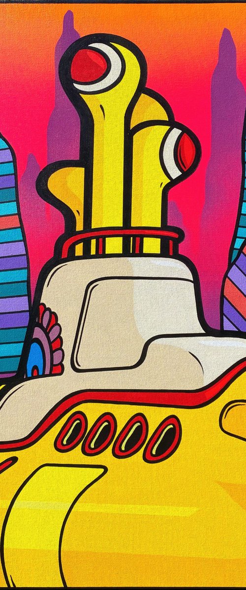 Yellow Submarine on Pink by Jamie Lee