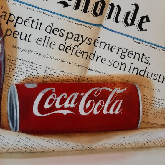 Newspaper with Coca Cola