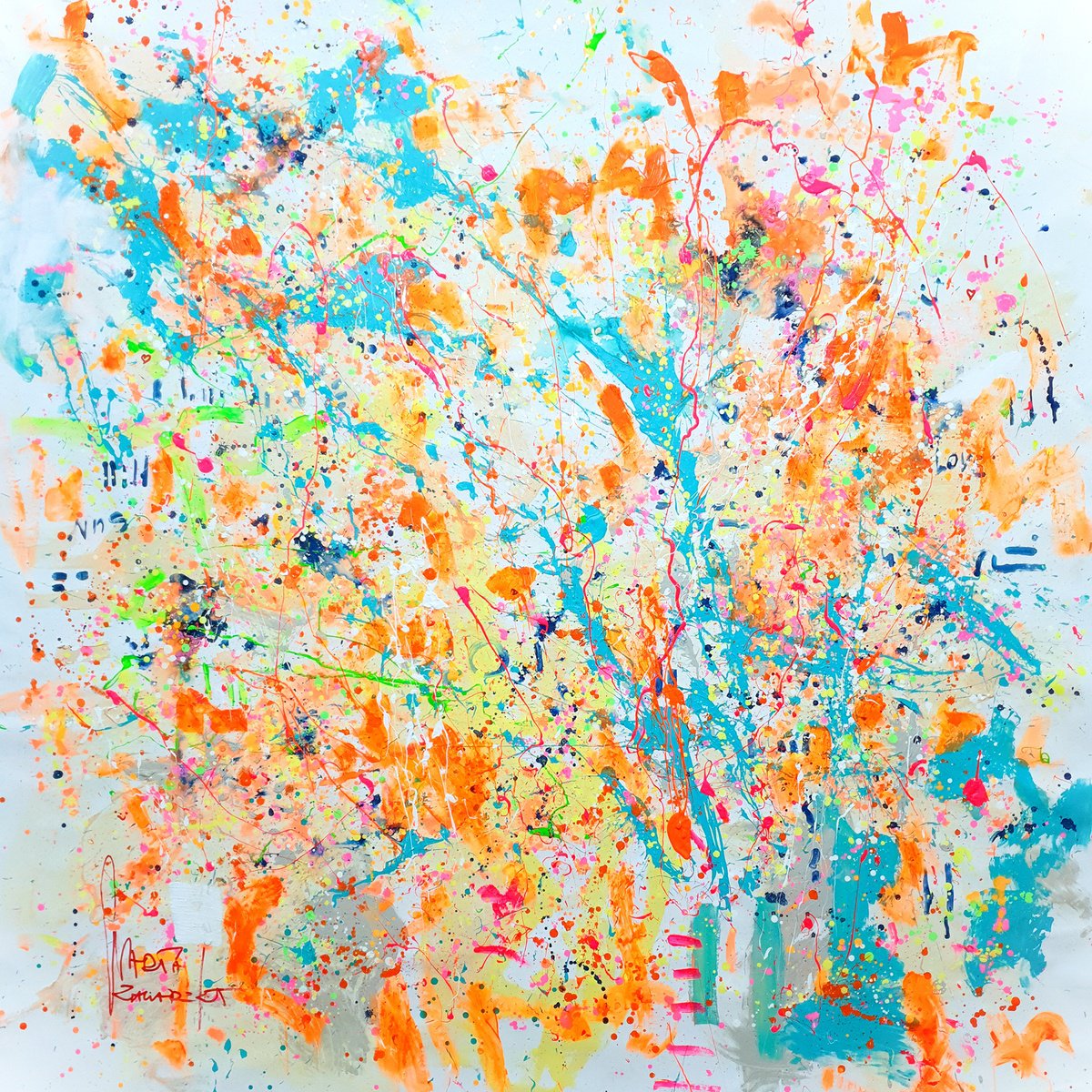 Abstract Landscape Acrylic Painting By Marta Zawadzka, 79 X 79", Maria, Original Artwork