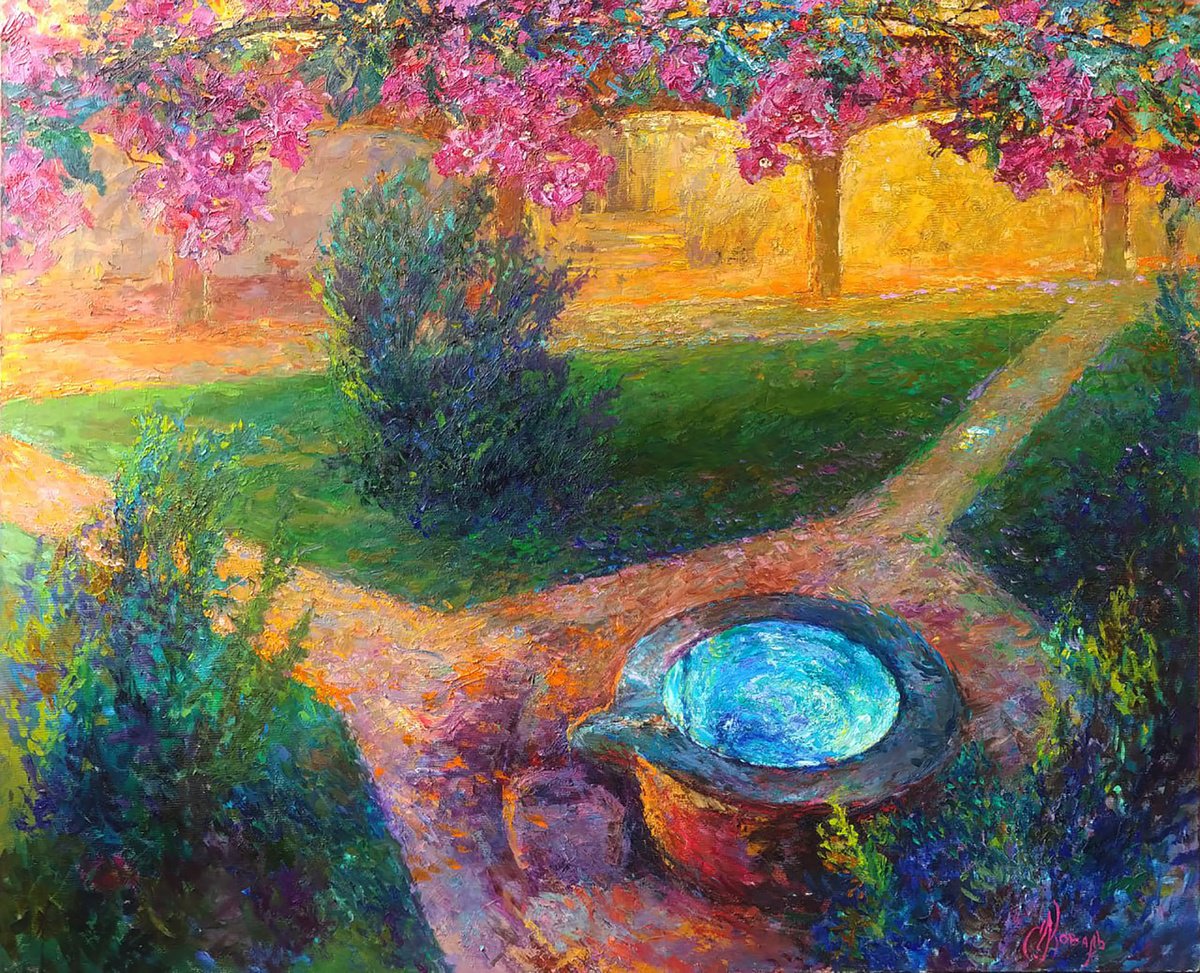 Impressionistic Cityscapes Oil Painting By Svetlana Koval (Gunchenko), 39 X 31", Well Of Dreams, Original Artwork