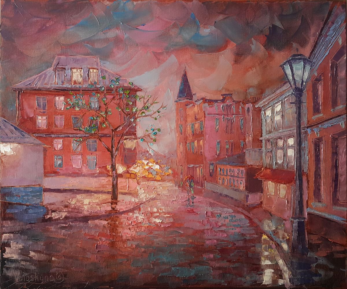 Evening street by Mary Voloshyna
