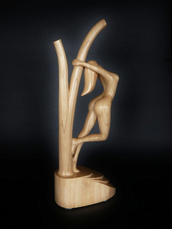 Nude Woman Wood Sculpture GIRL and TREE