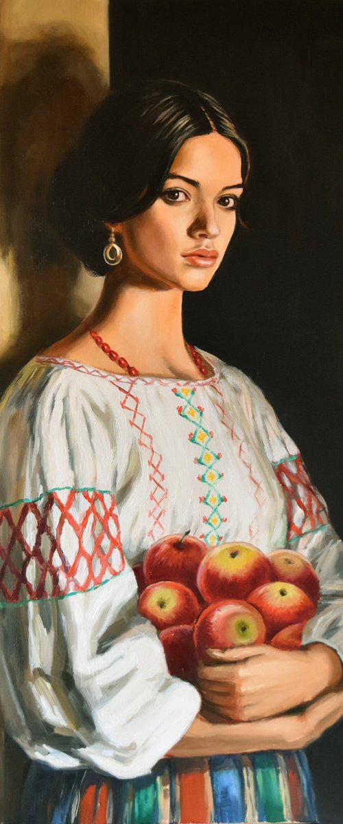 A portrait with apples by Serghei Ghetiu