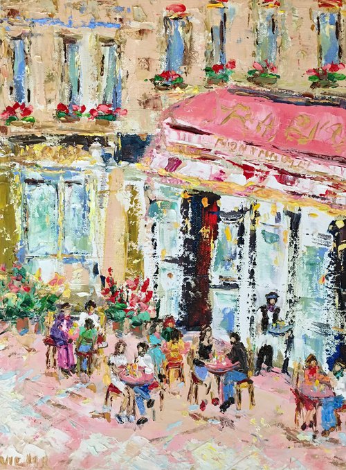 Cafe in Montmartre by Vilma Gataveckienė