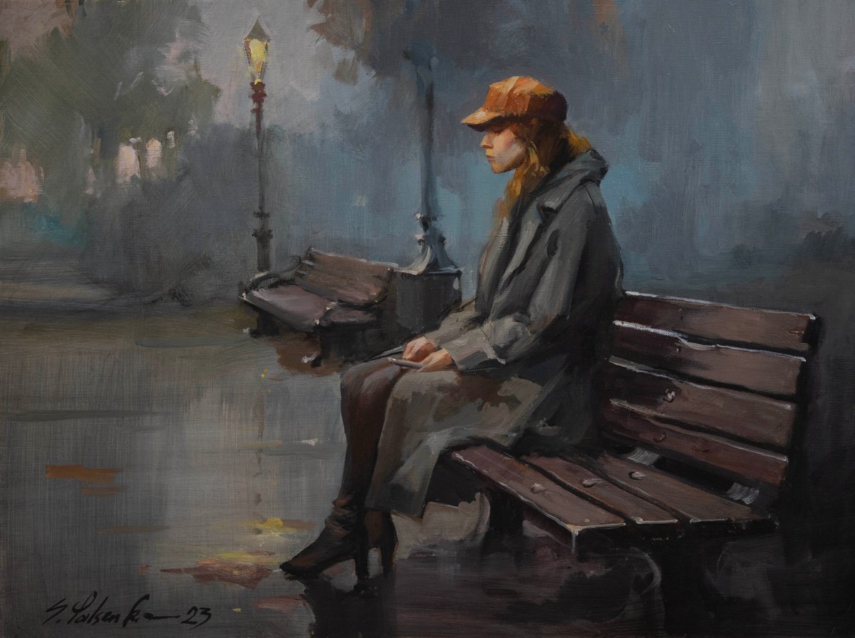 Impressionistic Portrait Oil Painting By Sergei Yatsenko, 24 X 18", The Number You Have Dialed Is Not In Service, Artfinder