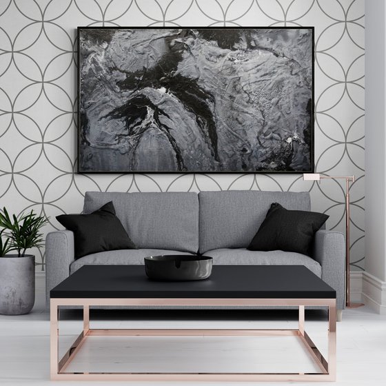 Cashmere 160cm x 100cm Textured Abstract Art