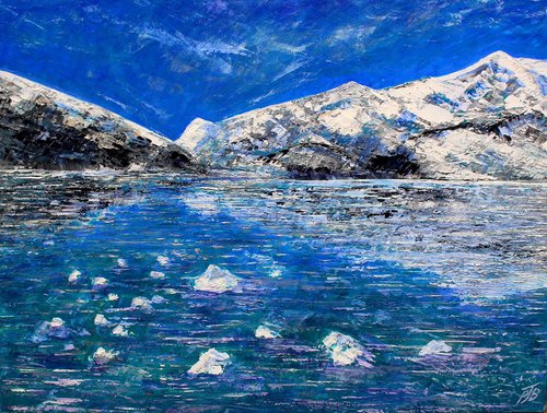 Glacier Bay ( Large 40"x30"-102cm x 76cm) by Paul J Best