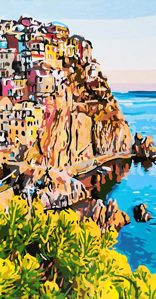 Italian town on mountain by BAST