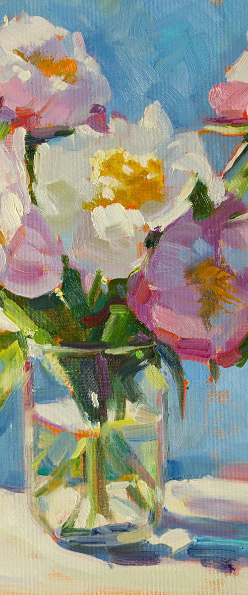 Peonies in Morning Light by Daria Zavadenko