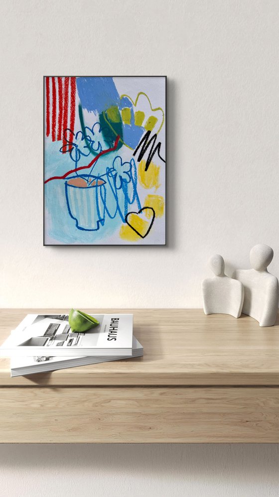 Flowers in Blue Vase