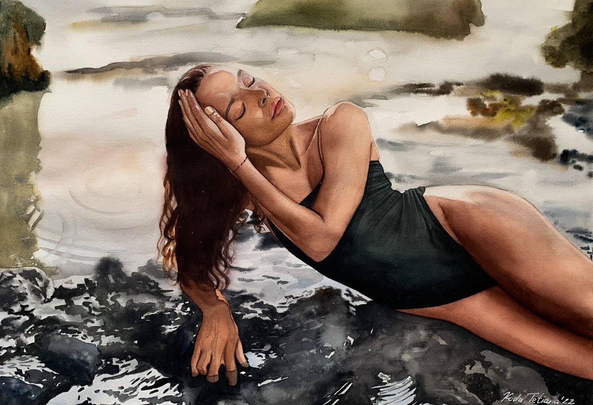 Woman on the beach by Tetiana Koda