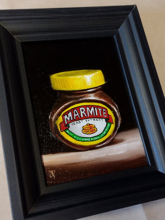 Marmite framed still life