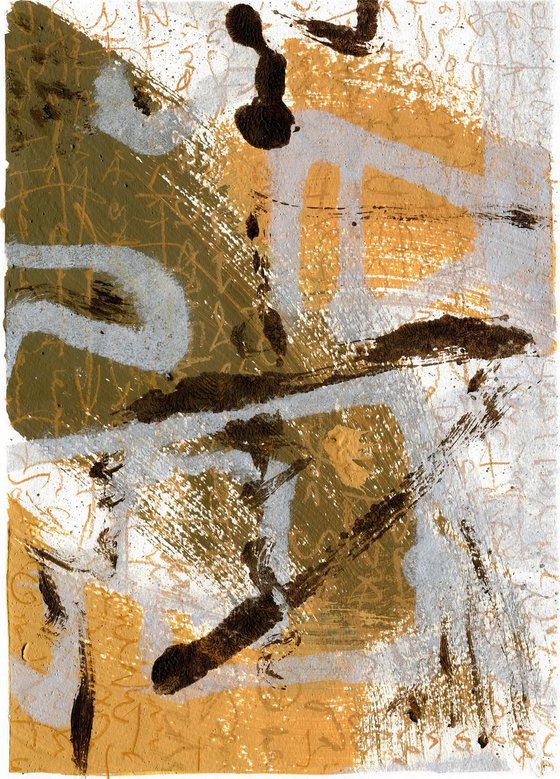 Ochre monochrome abstraction