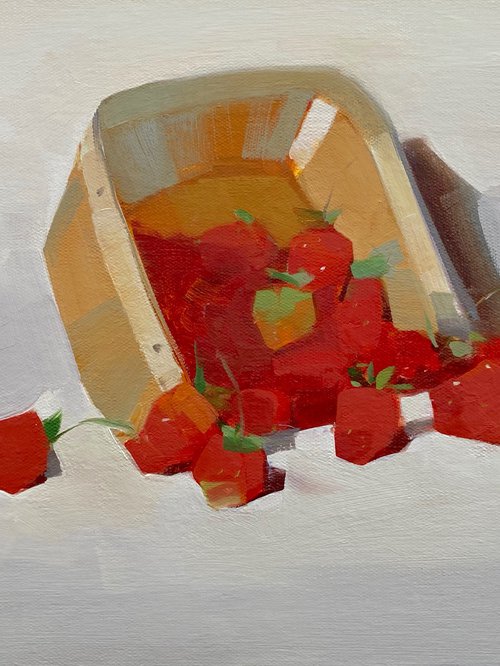 Strawberries, Original oil painting, Handmade artwork, One of a kind by Vahe Yeremyan