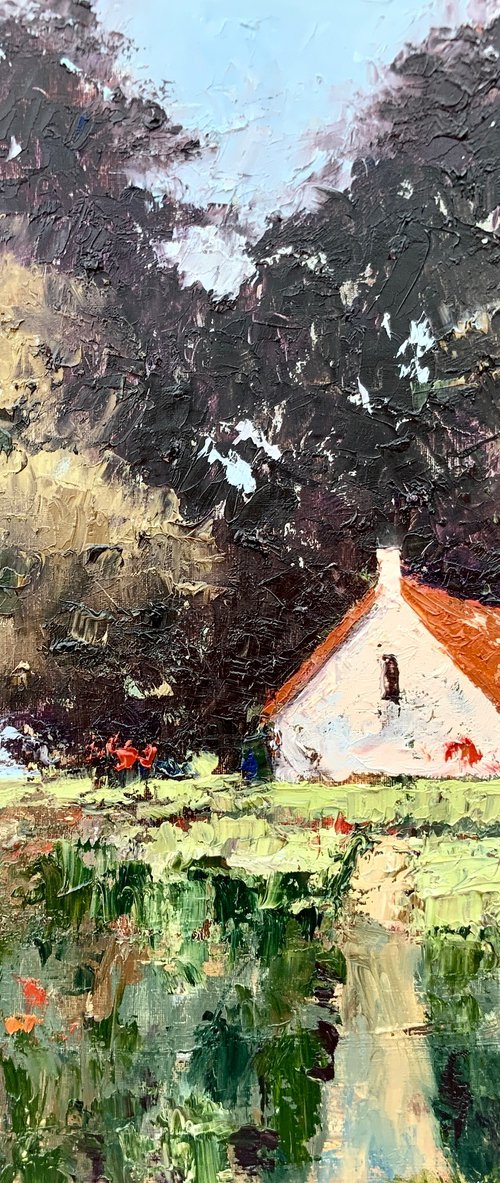 Red Roof in Bloom by Alexandra Jagoda (Ovcharenko)