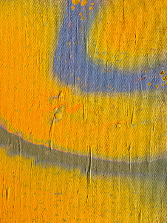 "Staring At The Sun" - FREE USA SHIPPING - Original Abstract PMS Fluid Acrylic Painting - 36 x 18 inches