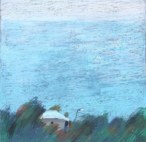 Lonely house against the backdrop of the sea by Natasha Voronchikhina