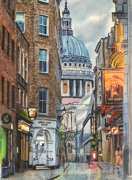 St Paul’s Cathedral in the rain