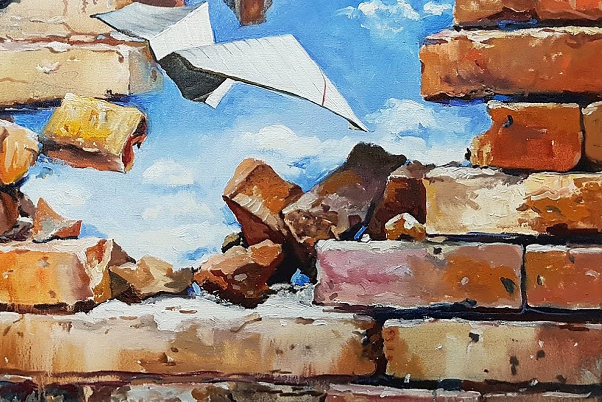 Photorealistic Landscape Giclee Print By Anatolii Varvarov, 28 X 20, The Wall, Original Artwork