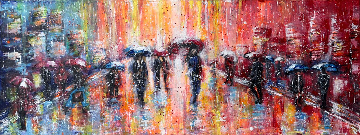 Neon Dreams in the Rain. by Misty Lady - M. Nierobisz
