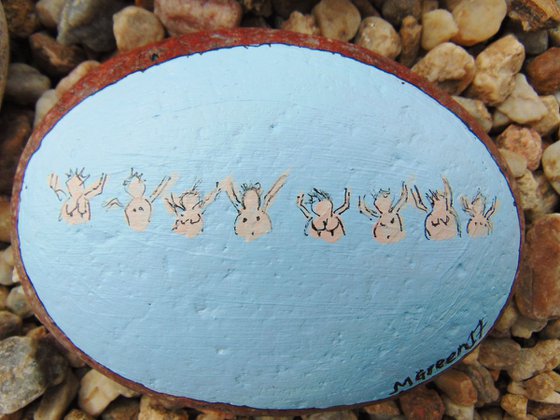 Beach Pebble Art - Nude Swimmers