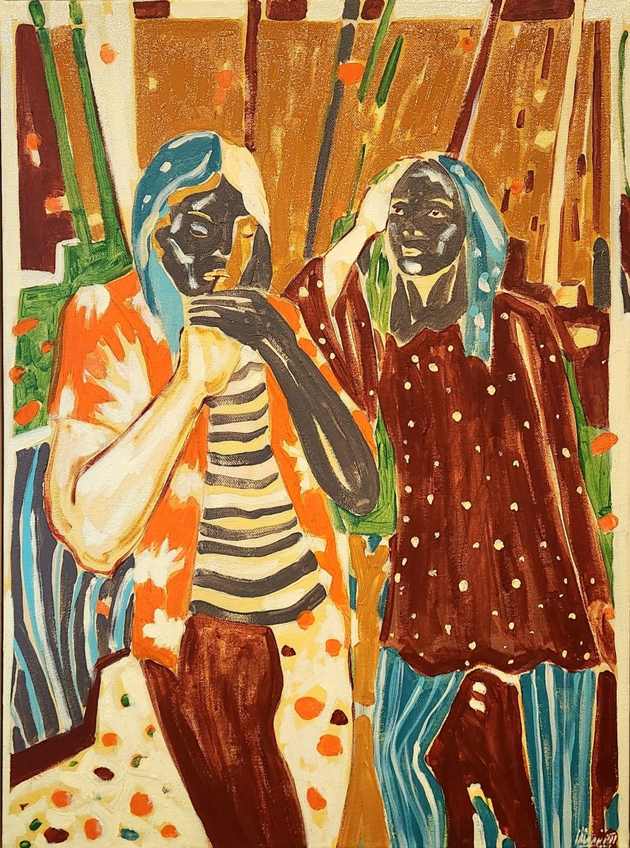 Expressive Portrait Oil Painting By Anahita Amouzegar, 19 X 25, Ignite, Original Artwork