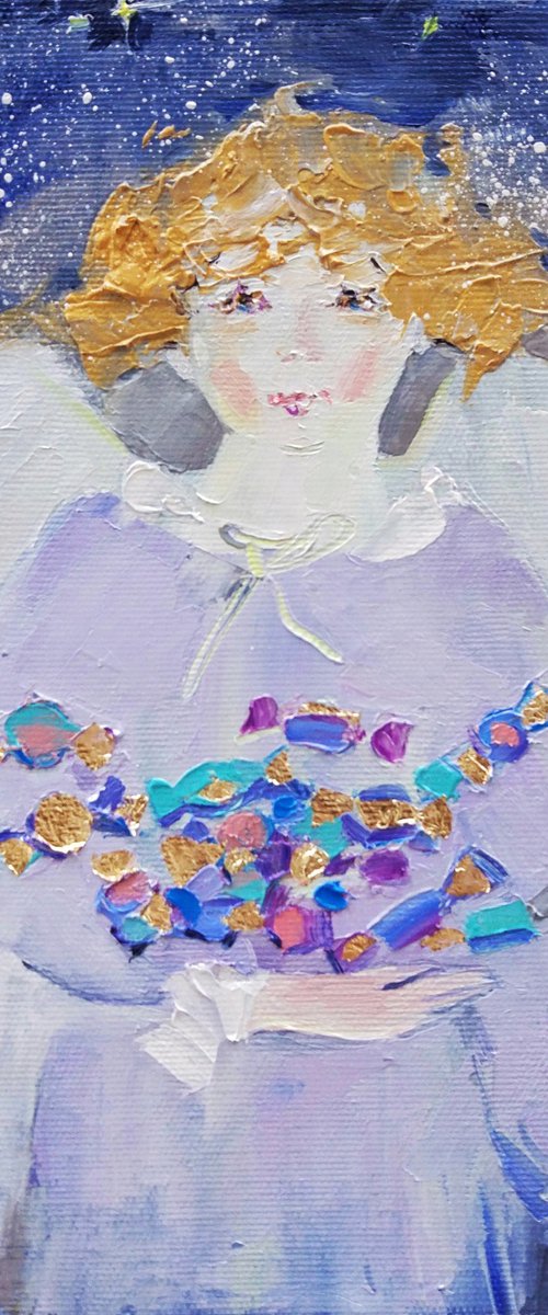 Christmas angel with sweets by Helen Shukina