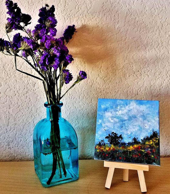 Happy Mini Art # 8/gift idea/affordable/free shipping in USA for any of my artworks
