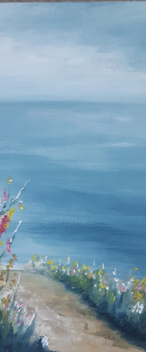 Beach Path 10"x8" Landscape Oil Painting by Hayley Huckson