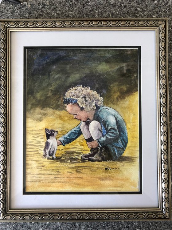 Girl with kitten