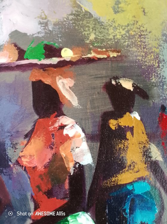 Shadows of the village market